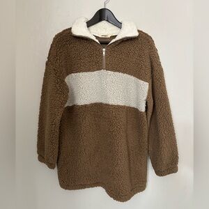 ADORA Brown and Cream Fleece Pullover